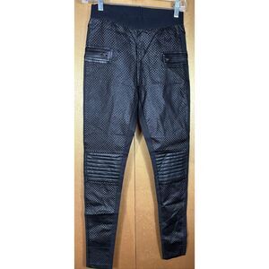 Hommage faux leather motto leggings size S
